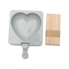 Unique Bargains Popsicles Mould Heart Shape Comes with 20 Stick Hand Washable 3.74"x5.71" 1 Pc - 3 of 4