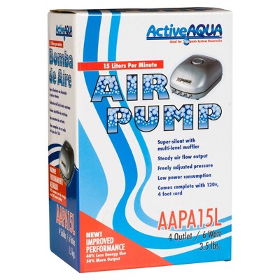 Active Aqua Silver 240 GPH Hydroponic Air Pump with 4 Outlets