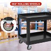 GustoWave 2-Tier Commercial Multifunctional Service Cart with Wheels for Kitchen Bar Office - 3 of 4