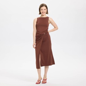 Women's Draped Sheath Midi Bodycon Dress - A New Day™ - 1 of 3