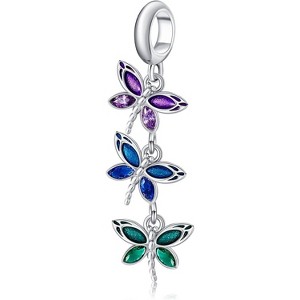 Sterling Silver Hummingbird Dragonfly Ladybug Charm Set, Dainty Jewelry Gift for Women for Bracelets and Necklaces - 1 of 4