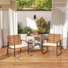 Outsunny Outdoor Rocking Chair Set of 2, Acacia Wood Outdoor Rockers with Armrests, Cushion, Cream White - 2 of 4