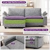 TYBOATLE 122" Leather Sectional Sofa Set, Comfy Modular Couch with Chairs, Deep Seat & Adjustable Armrest for Living Room, Apartment, Office, Studio - 4 of 4