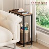 Narrow Small Side Table for Small Space, 2 Tier Sofa Skinny End Table for Living Room, Bedroom - 2 of 4