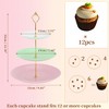 Unique Bargains 3 Tier Dessert Cupcake Stand Wave Style with Tiered Serving Tray for Donuts Fruits White Pink Gree - 2 of 4