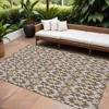 Chocolate Ivory And Gold Floral Medallion Washable Indoor Outdoor Area Rug - 2 of 4