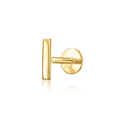 RS Pure by Ross-Simons 14kt Yellow Gold Bar Single Flat-Back Stud Earring