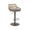 NicBex Modern Swivel Bar Stools Set of 2,Adjustable Counter Height Bar Stools,Rattan Island Chairs with Footrest for Kitchen & Dining Room - 2 of 4