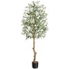 Faux Olive Tree Artificial Indoor, 5ft Tall Fake Olive Tree with Moss - 3 of 4