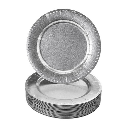 Silver Spoons Heavy Duty Disposable Plates - 10 Inch Paper Plates -  Metallic Silver Party Plates - 18 Pc - Ruffled Collection : Target