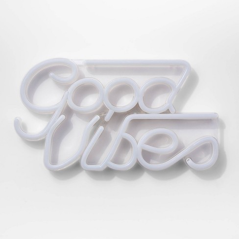 Good Vibes Led Neon Wall Sign White Room Essentials Target