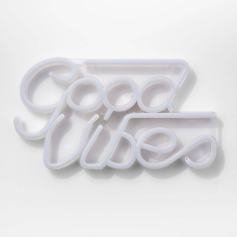 Good Vibes Neon Signs for Wall Decor，Powered by USB 3D Art Neon Light Pink Co... 