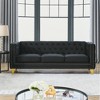 Ridstar 3 Ssat Modern Velvet Buttons Tufted Sofa with Metal Legs & Arm Couch For Living Room & Office-Black - 2 of 4