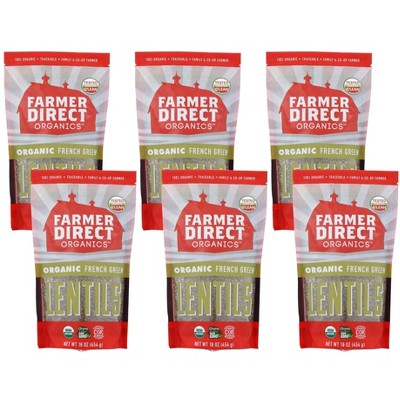Farmer Direct Organic French Green Lentils - Case of 6/16 oz