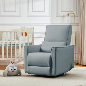 Recliner Chair, 360° Swivel Rocker Glider Nursery Chair with Padded Armrest and Deep Seat, PU Leather Upholstered Reclining Sofa Chair for Bedroom - 1 of 4