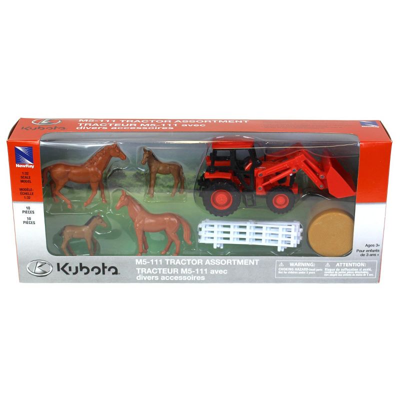 New Ray 1/32 Kubota Farm Tractor and Horses Set SS-15835A, 2 of 3