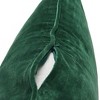 Storied Home Square Velvet Pillow Cover with Piping, Green - 3 of 4