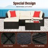 FDW 5-Piece Rattan Patio Furniture Set Modern Outdoor Sectional Sofa Conversation Sofa Set  with Corner Chairs Pillow and Glass-Top Table, Khaki - 4 of 4