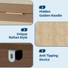 Rattan 5 Drawers Dresser, 46 Inch Tall Boho Dresser with Golden Metal Handles, Chest of Drawers, Clothes Storage Cabinet - 4 of 4
