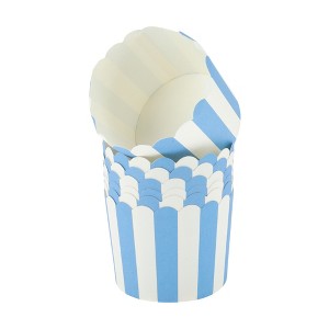 Unique Bargains Medium Wide Stripe Disposable Baking Cups Wood Pulp Paper PE Coating 2.76"x2.17" 50 Pcs - 1 of 4