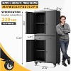 Acekool 73" Metal Storage Cabinet, 2 Drawers, Locking Doors, Wheels, Adjustable Shelves, Heavy Duty for Garage, Office, Workshop, Black - 3 of 4
