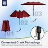 Maggift Patio Umbrella, Large Outdoor Double-Headed Umbrella, With Crank Handle, Powerful UV Protective for Pool, Lawn, Red, 181.1"*106.2"*94.5" - 3 of 4