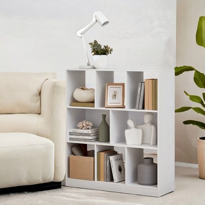 White Wood 8-Cube Storage Organizer Bookcase