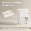 2-Drawer White Nightstand with Charging Station, 16 inches x 20 inches, Modern Storage Side Table for Bedroom, Living Room & Apartments - 2 of 4
