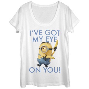 Women's Despicable Me Minion Eye on You Scoop Neck - 1 of 3