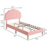 VECELO Wooden Cloud-Shaped Kids Bed Frame Upholstered Platform Bed with Adjustable Headboard, No Box Spring Needed - 2 of 4