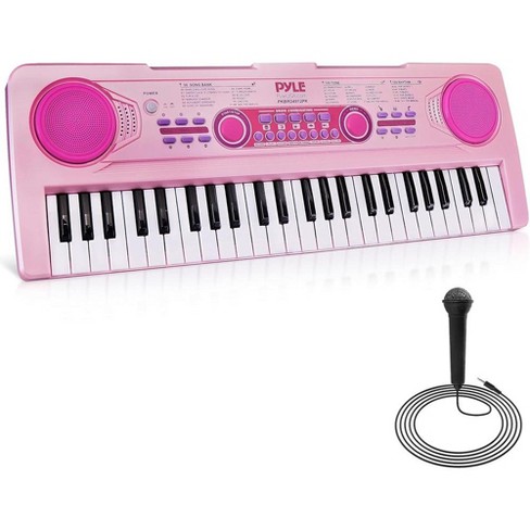 Pyle Portable Kids Piano Keyboard & Mic Kit - Pink : Target