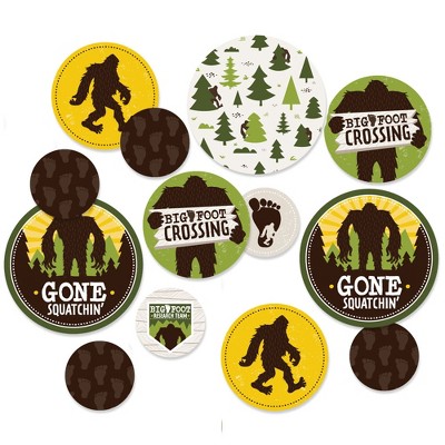 Big Dot of Happiness Sasquatch Crossing - Bigfoot Party or Birthday Party Giant Circle Confetti - Party Decorations - Large Confetti 27 Count