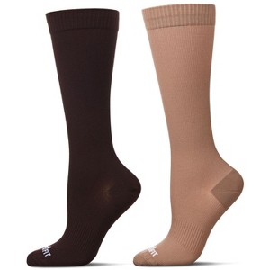 Wellfit Women's 2 Pair Pack Solid Compression Socks - 1 of 4