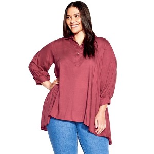 Avenue Women's Plus Size Athena Blouse - 1 of 4