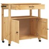 vidaXL Kitchen Trolley MONZA 33.1 in.x15.7 in.x35.4 in. Solid Wood Pine - 4 of 4