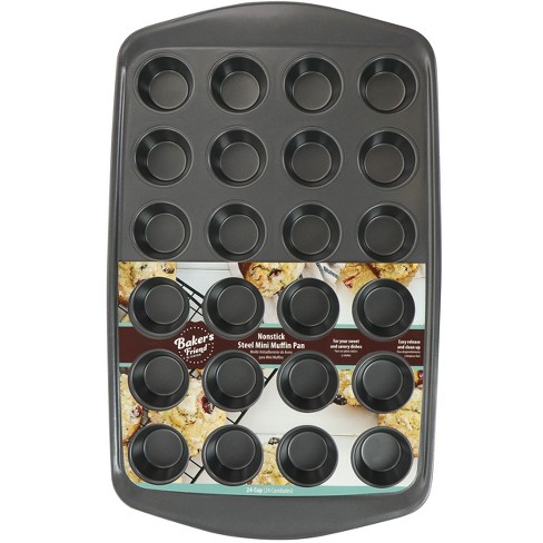 Gibson 24 cup Baker s Friend Nonstick Steel Mini Muffin Pan Target