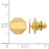 Black Bow Jewelry 14K Yellow Gold Small Grooved Striped Octagon Lapel or Tie Pin, 10mm - 2 of 3