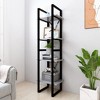vidaXL Scandinavian Style 4-Tier Book Cabinet - Concrete Gray, Engineered Wood - Bookshelf - Home Decor - 15.7"x11.8"x55.1" - 2 of 4