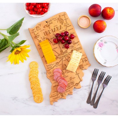 Indiana Shaped Bamboo Cutting and Serving Board with Laser Engraving