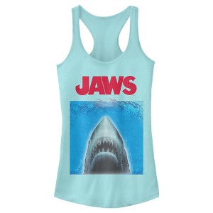 Juniors Womens Jaws Open Water Poster Racerback Tank Top - 1 of 4