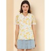 INSPIRE CHIC Women's Peter Pan Collar Lace Trim Embroidered Casual Floral Blouse - 3 of 4