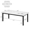 79in Industrial Dining Table for 8, Wooden Top with Faux Marble & Sturdy Metal Legs, for Kitchen Dining Room Living Office, Round Corners - 2 of 4