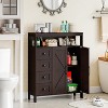 Dcolora Farmhouse Cabinet With 2 Doors and 4 Drawers, Freestanding Bathroom Storage for Kitchen/Living Room - 3 of 4