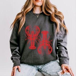 Simply Sage Market Two Lobsters Lightweight Garment Dyed Sweatshirt - 1 of 4