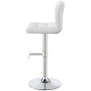 PAGED Counter Height Bar Stools White Upholstered Adjustable Counter Stools with Sturdy Base for Home Pub - 3 of 4