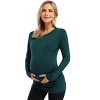 Maternity Shirt Side Button and Ruched Maternity Tunic Tops T-Shirts - 2 of 4