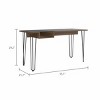 GlasFlength Desks Metal Frame Rustic Computer Desk Gaming Desk Home Office Desk Simple Design for Small Spaces, Brown, 21.7"*55.1"*29.2" - 4 of 4