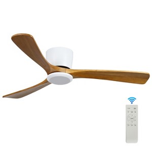 Wanze of Ocean 42 in. 3-Blade Flush Mount Ceiling Fan with Remote, Reversible DC Motor, 6 Speeds, White - 1 of 4