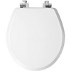 Benton Soft Close Enameled Wood Toilet Seat Never Loosens Chrome Metal Hinge White - Mayfair by Bemis - 3 of 4