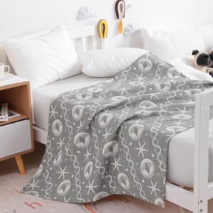 3 Layer Muslin Cotton Toddler Blanket, Super Soft and Warm Crib Blanket - NTBAY - 1 of 4